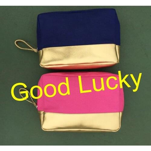 100pcs/lot free shipping read to ship eco beauty cheap gold glitter zipper cosmetic bag