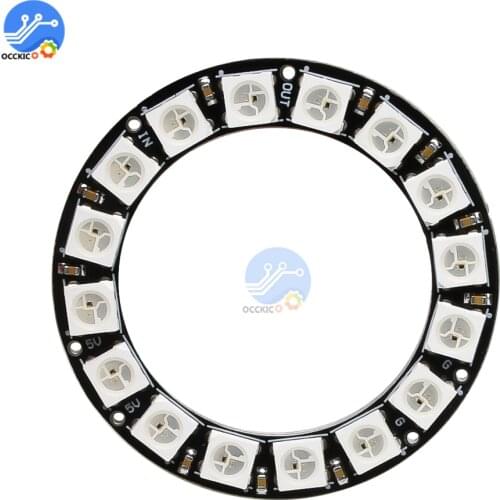 16-bit WS2812 5050 RGB LED, built-in full-color driver lights circular development board Full color soft LED light