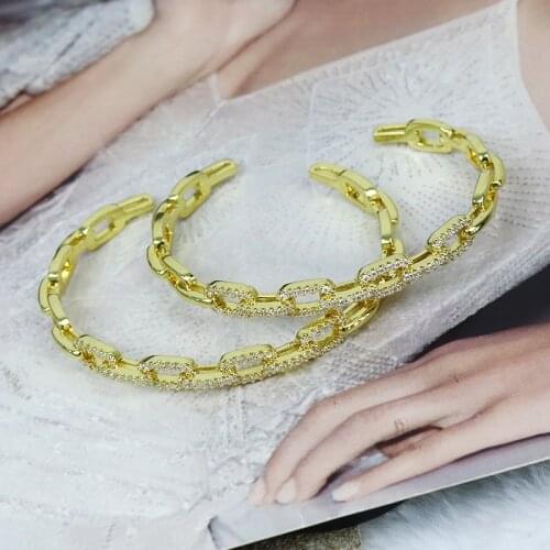 3Pcs New design Zircon Hollow Geometric Metal Bangle Mix color bangle Gold color metal Bracelet Gold color Women bangle 51429