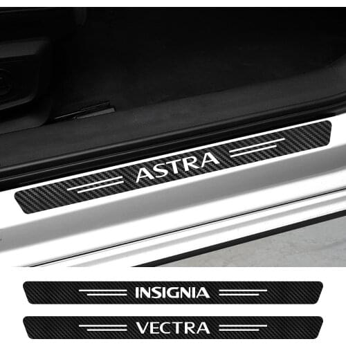 4PCS/Set Car Door Sill Threshold Stickers For Opel Astra Corsa Insignia Mokka OPC Vectra Auto Styling Protector Accessories