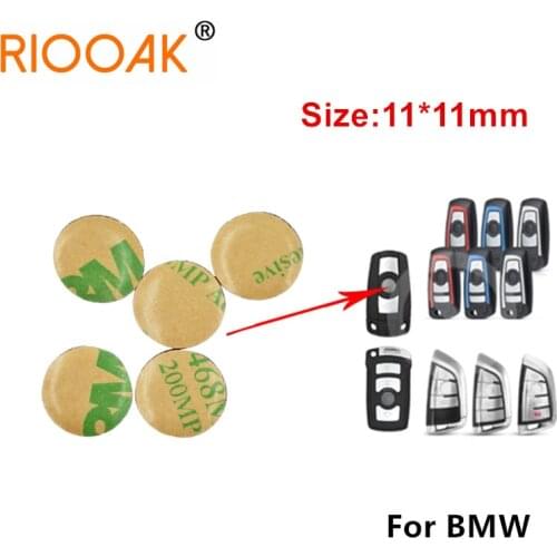 5pcs 11x11mm Car Key Shell Sticker Logo Emblem Badge Aluminum DIY metal sticker car key logo Black Blue color for BMW