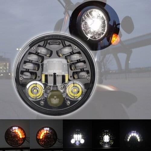 5.75 inch LED Headlight Hi/Low Beam with Turn Signal Parking Light for Yamaha Bolt Raider Stryker SCR950 Warrior