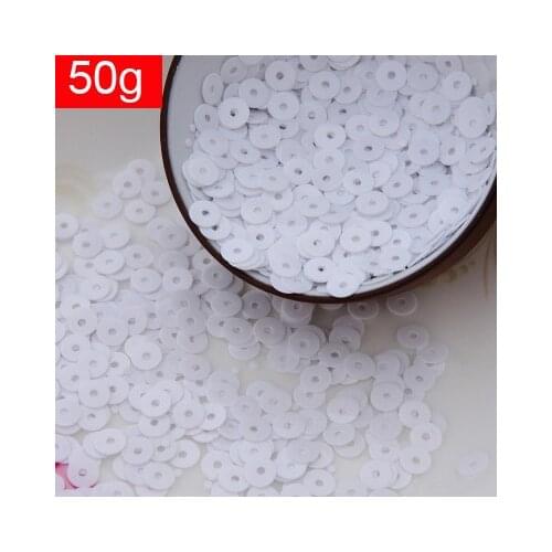 50g(10000pcs) 4mm Flat Round Loose Sequins Paillettes Sewing Arts Crafts White Confetti