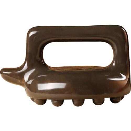 5A Natural Brown Bian-stone Multifunction Guasha Massage cone gua sha health care back massager dog free shipping