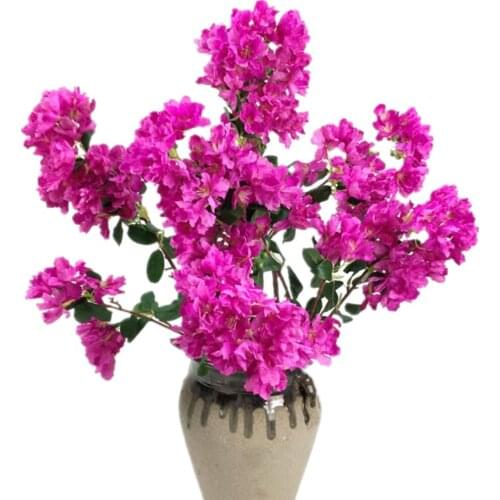 7p Artificial Crape Myrtle Flower Branches 3 stems Encryption Tree Decorative Silk Flower Wedding Floral Cherry Flowers