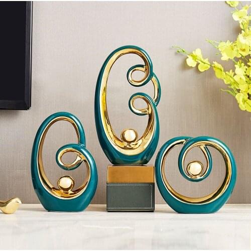 Ceramic Abstract Sculpture Decoration Exquisite Handicraft Modern Home Decoration Accessories Desk Decoration Gift Collection