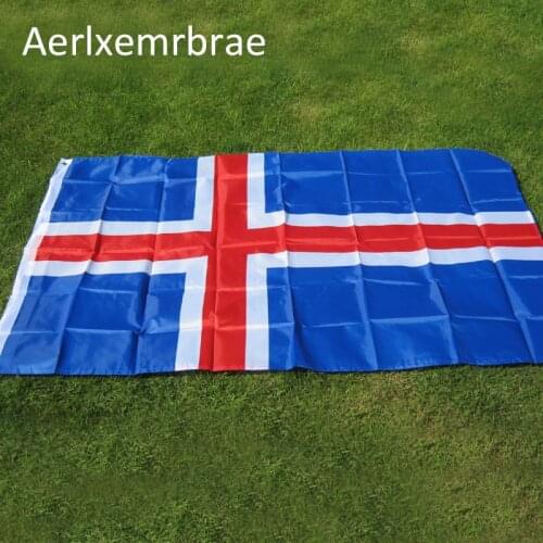 Free Shipping The Iceland Flag Polyester Flag 5*3 FT 150*90 CM High Quality Cheap Price In-kind Shooting