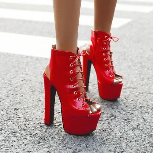 Sandal Boots Womens 2020 Summer New Style Chunky-Heel Ultra-High Heel Shoes Waterproof Platform Snake print Women Boots