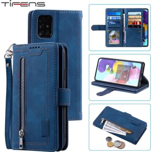 Luxury Case For Samsung Galaxy S20 FE A51 A71 A32 A41 A50 A70 A30 S A40 A20 E A10 Zipper Wallet Leather Card Phone Cover Coque