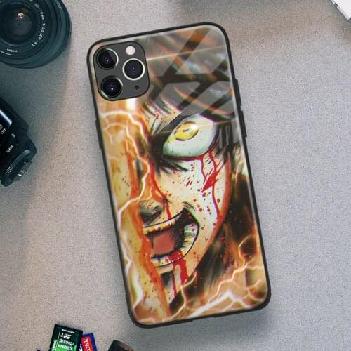 Eren Yeager Attack on Titan Anime Soft TPU Glass Phone Case for IPhone SE 6s 7 8 Plus X Xr Xs 11 12 Mini Pro Max Samsung Redmi