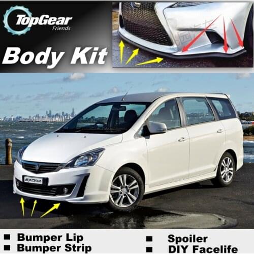 Bumper Lip Deflector Lips For Proton Exora Star / Turbo / Bold / Prime Front Spoiler Skirt For TopGear Fans / Body Kit / Strip