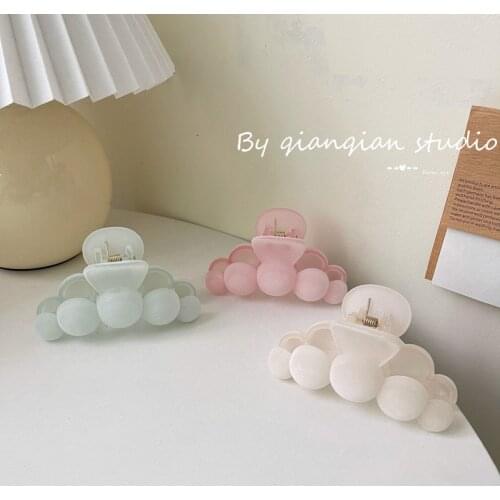 Flocking acrylic hair clip net red new hair clip back head shark clip spring clip headdress coil hair device claw clip