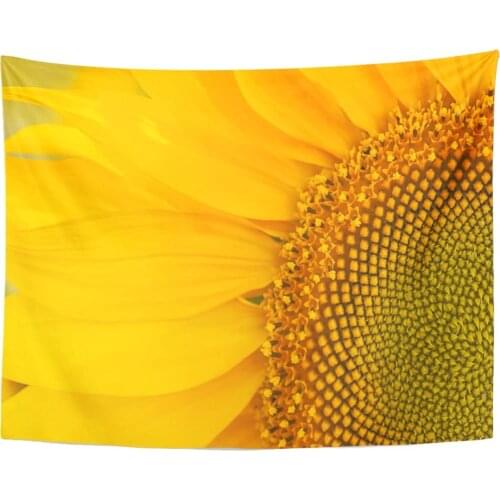 Tapestry Yellow Flower Sunflower Green Field Petals Tapestries Wall Hanging for Living Room Bedroom Dorm