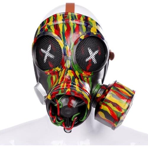 Hot Sale Color mask Steampunk Fashion Gas Mask Respirator Halloween Party Cosplay Full face Masks Gothic Accessories