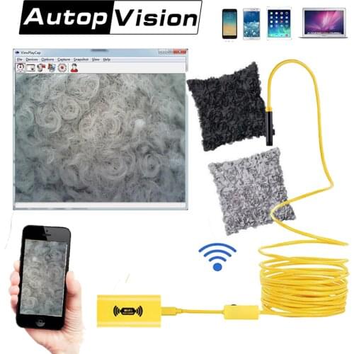 110B WIFI Endoscope Camera Mini Waterproof yellow Cable Inspection Camera 8mm USB Endoscope Borescope IOS Endoscope For Iphone