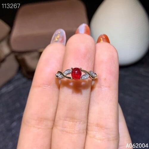 KJJEAXCMY fine jewelry 925 sterling silver inlaid natural adjustable ruby new Female ring vintage Support test hot selling