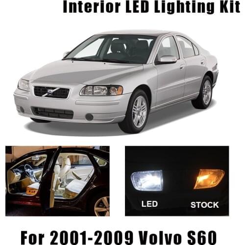 15 Bulbs White Error Free Interior LED Car Light Kit Fit For 2001-2006 2007 2008 2009 Volvo S60 Map Dome Cargo Door License Lamp