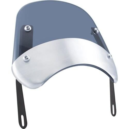 Cafe Racer Viatage Windshield Compact Sport Wind Deflector Visor Chrome Nameplate Cover Trim Motorcycles Parts For Universal