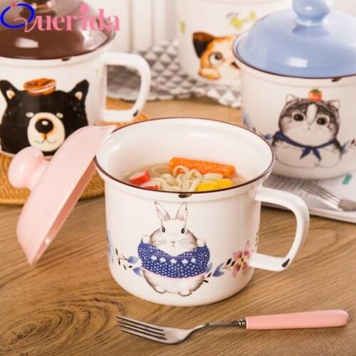 Creative Imitation Enamel Tableware Noodles Bowl Noodles Bowl Large Size Cute Cartoon Bowl