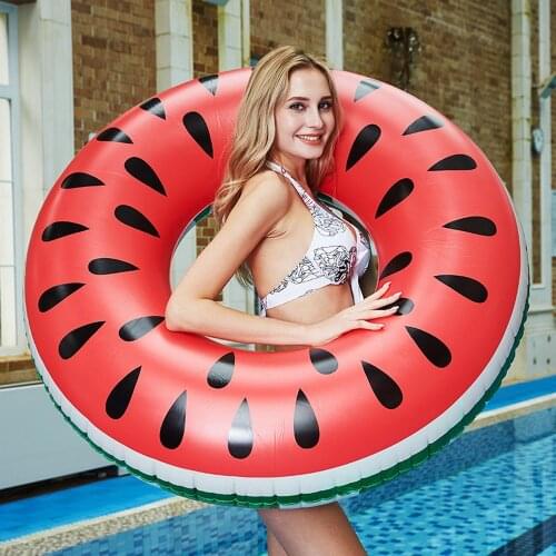 Hot Selling Inflatable Red Watermelon Pool Floating Swimming Ring Swimming Buoy Round Sequin Swim Swimming Ring Swimming Pool To