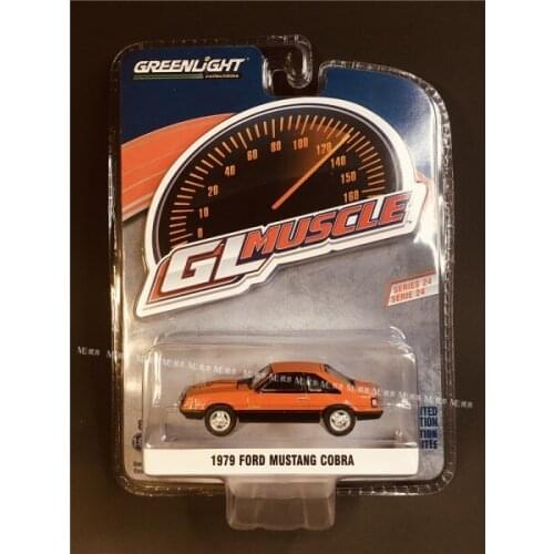 GREENLIGHT 1:64 1979 FORD MUSTANG COBRA ORANGE Alloy model Vintage car Metal toys for childen kids diecast gift