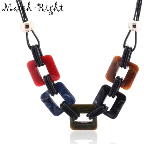 Match-Right Trendy Women Geometric Necklaces & Pendants Statement Necklace with Acrylic Pendant for Women Jewelry SP233