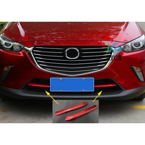 ABS Chrome Car Front grille trims for mazda cx-3 cx 3 cx3 2016 2017 2018 Front Bumper Air-inlet Grille 2pcs