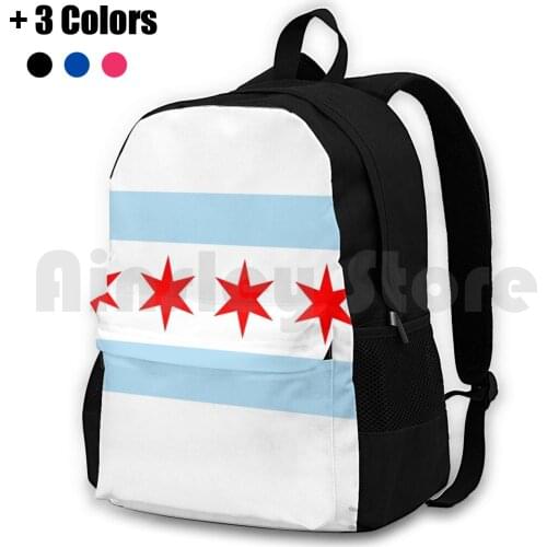 Chicago City Flag Of Illinois Sticker And More! Outdoor Hiking Backpack Waterproof Camping Travel Chicago City Of