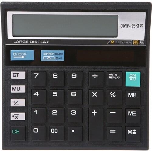 Solar desktop calculator dual power supply large display count calculator special for financial account computer office supplies