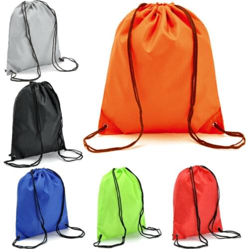 NoEnName-Null Unisex Large String Drawstring Backpack Cinch Sack Gym Bag Tote Shopping Sport Yoga Pack