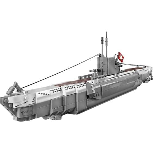 PG15001 Military Germany Navy Weapon Ship Carrier Warship U48 Submarine Building Blocks Bricks Classic Model Children Toys Gift
