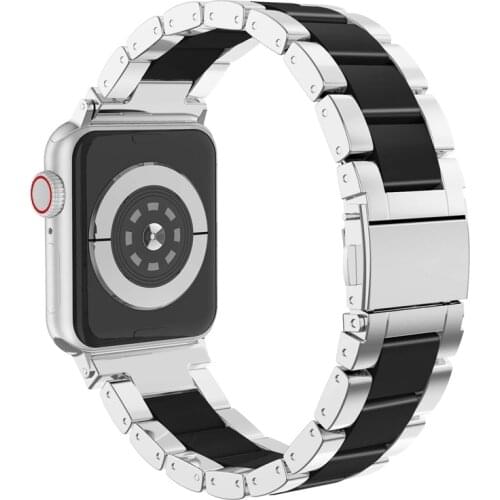 Stainless steel&ceramics strap for apple watch series 5/4/3/2/1 iwatch band 44mm 40mm 42mm 38mm bracelet watch Accessories