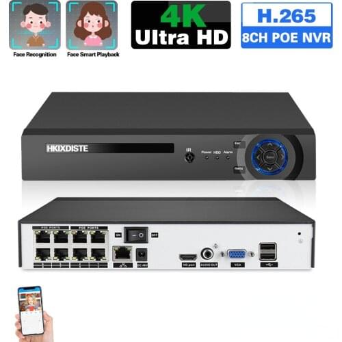 NVR 8 Channels CCTV Network Video Recorder 4K Onvif IP Camera Video Surveillance Recorder 5MP Security Cameras POE NVR XMEYE 8CH