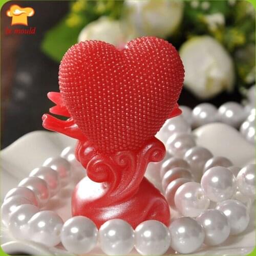 Valentines Day Chocolate Molds 3 Heart Shaped Candle Silicone Moulds Soap Molds Dove