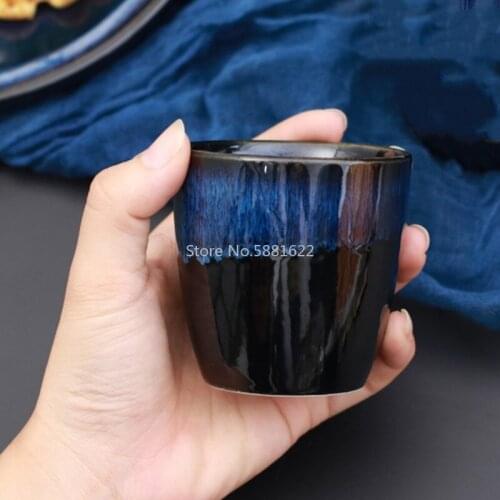 Blue Series Ceramic Coffee Cup Breakfast Cup Afternoon Tea Cup Simple Retro Tableware