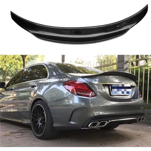 E Class W213 PSM Style Carbon Spoiler with 3M Tape Rear Tail Wing Bootlid Lip for Mercedes E200 E250 2016-2017 4 Door Sedan