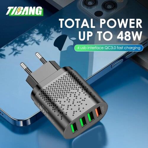 Quick Usb Phone Charger Universal 4 Port Travel Fast Charging Portable Power Bank Adapter For Samsung iPhone For huawei Xiaomi