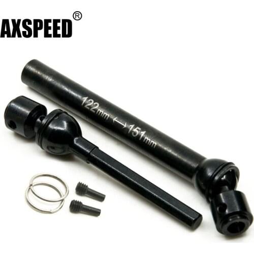 AXSPEED Universal Stainless Drive Shaft 88~115mm 100-135mm 110~140mm 122~151mm for SCX10/Honcho/Dingo/D90 1/10 RC Crawler Car