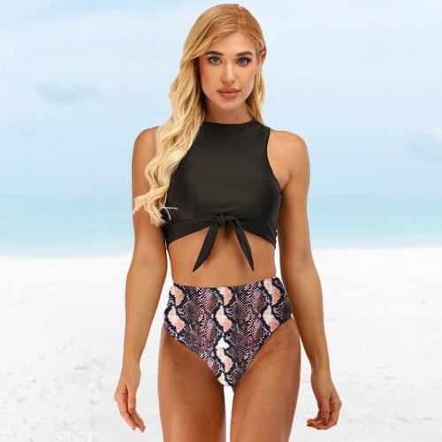 Women High Waist Bikini Set Padded Push UP Swimwear Leopard Print Swimsuit Bikini Set 2020 Summer Swimwear Women Biquini