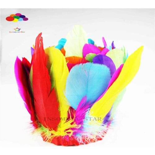 1 pack of natural 15-20CM goose feathers dyed colored fabric-trimmed DIY costume decorations