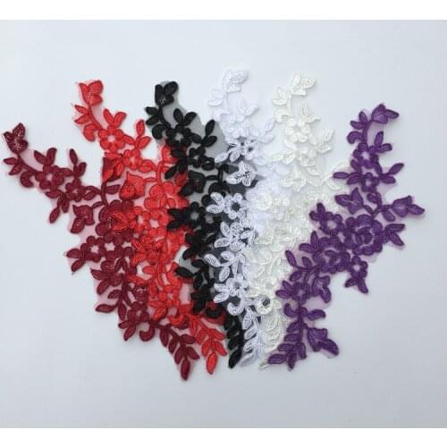10Pcs/5Pairs Multicolor Bone Line Lace for Flower Flowers Handmade DIY Material Bridal Wedding Gauze with Lace Flakes 24.5cm*9cm