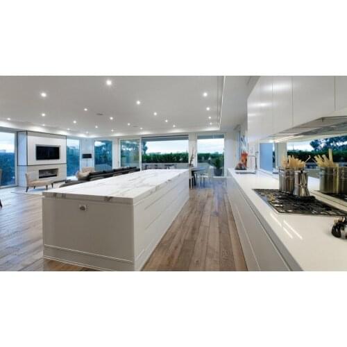 2017 Free design customized lacquer kitchen cupboard solid wood kitchen cabinet modern kitchen countertop quartz stone