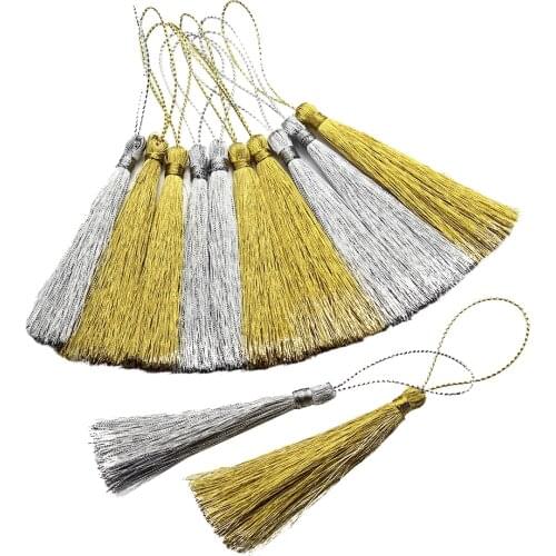 30x Silk Floss Bookmark Tassels &Cord Loop For Jewelry Making Souvenir Craft
