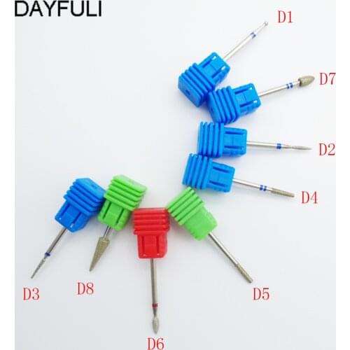 8 Type Nail File Drill Bit Tool Diamond Burr Milling Cutter For Manicure Electric Nail Machine Drill Beauty Nail Art Accessories