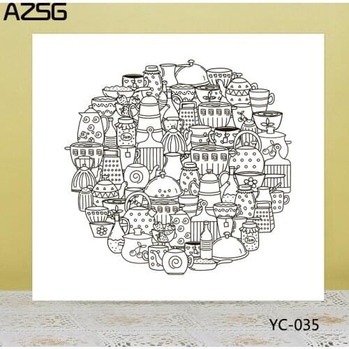 AZSG Many Exquisite Cup Clear Stamps/Seals For DIY Scrapbooking/Card Making/Album Decorative Silicone Stamp Crafts