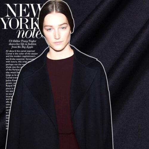 Free shipping! Senior pure black cashmere wool fabrics qiu dong high-grade overcoat fabrics