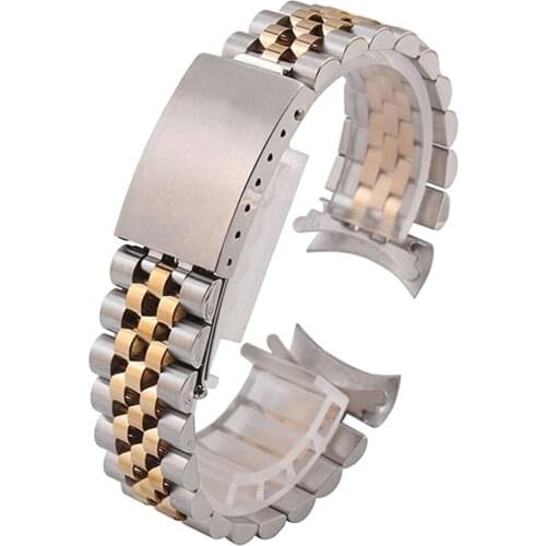 18mm 19mm 20mm 2 Tone Jubilee Watch Bracelet For Rolex Seiko5 Watch