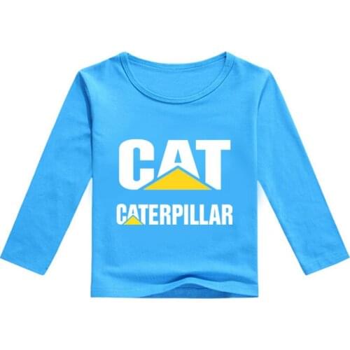 2-14year Baby Girl Clothes Cartoon letters CATERPILLAR Casual Long Sleevew T shirt Kids T-shirt Boys Funny Kawaii Print