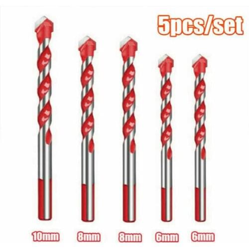 Drywall Drill Bits 5pcs/Set Orange Multifunctional Carbide Ceramic Glass