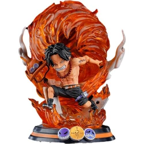 One piece figure Portgas D Ace Anime characters model ornaments Japanese cartoons childrens toys dolls Fireball special effects